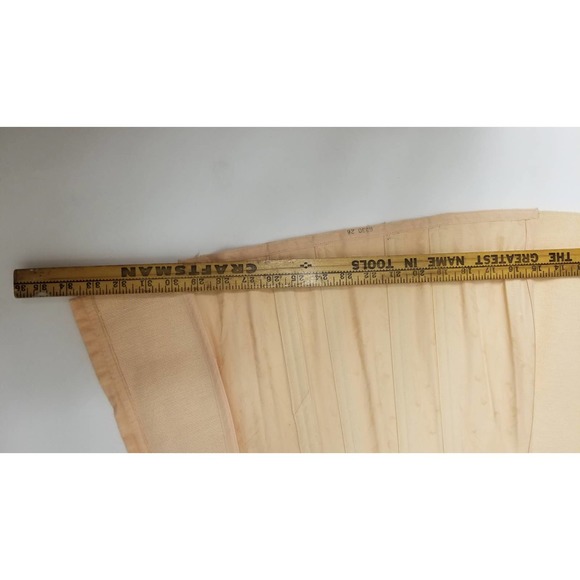 Vtg 50s 60s Corset Peach Cotton Brocade Boning Boned Stretch Panels M See Msmts - Picture 8 of 10